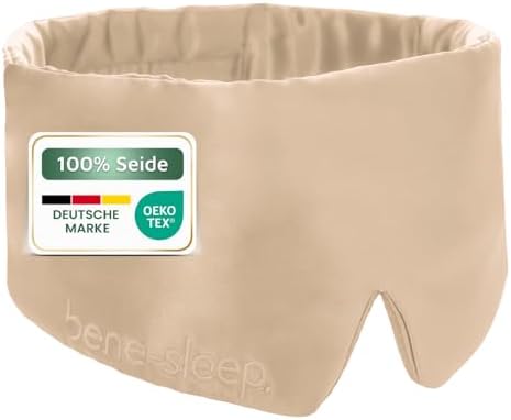 bene-sleep® Premium Seidenschlafmaske – 100% lichtdicht – Wolkenweiche Polsterung – Augenbrille für erholsamen Schlaf – Hautfreundlich & luxoriös – Für längeren REM-Schlaf und schn
