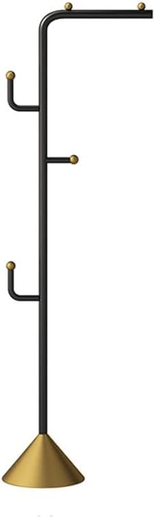 Golden Bedroom Clothes Entrance Hall Standing Coat Rack Floor Hanger Garment Coat Rack Metal Furniture(E)