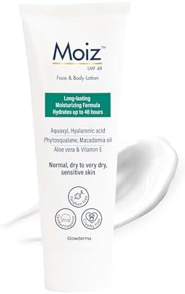 Moiz LMF 48 Lotion | 48 Hour Long-Lasting Moisturizer | Formulated with 17 Moisturizers | Non-Comedogenic | Paraben & Cruelty-Free - 75ml