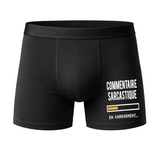 Otshirt Caleçon Commentaire Sarcastique - Humour Boxer Coton Motif Idée Cadeau Homme - Taille L