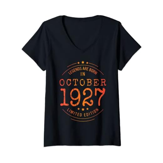 Mujer Cumpleaños Octubre 1927 Edición Limitada Regalo Used Vintage Camiseta Cuello V