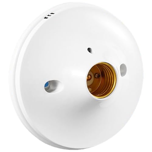 LARUISEE Soporte para bombilla LED E27, color blanco, cabeza redonda, casquillo estándar E27, adaptador de tornillo, base de lámpara E27