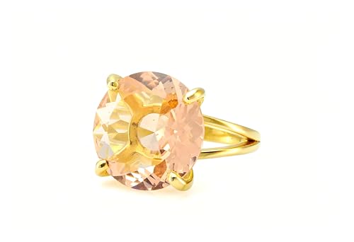 Bague Morganite en Or Fait à la Main | Éclat de Haute Joaillerie Pêche
