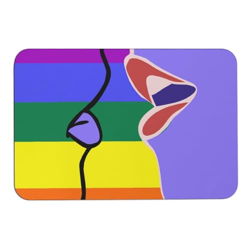 Juego de cortinas de ducha Rainbow Kiss de 4 piezas con alfombrilla para baño 4