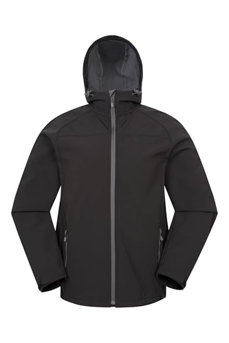 Mountain Warehouse Exodus Mens Softshell Jacket - Breathable & Water Resistant Rain Coat with Adjustable Fit & Side Pockets - For Spring Summer, Walking, Hiking & Travel - Image 3