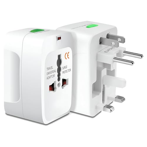 GIGAWATTS Universal Travel Adapter All in One Portable Multipurpose and Multi Type Worldwide Power Outlet for International Travelling Compatible in 150+ Countries (Pack of 1, White)