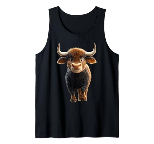 Stier Bulle Ochse Rind Hausrind Bauernhof Kuh Taurus Bullen Tank Top
