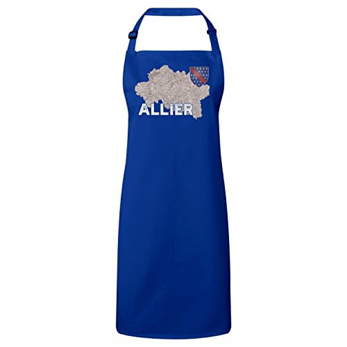 Tablier cuisine bleu Allier 03 à carte de Laon pour vos repas de famille