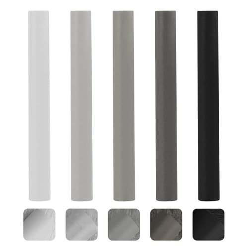 5Pcs Wax Filler Wood Repair Sticks, Grey Wood Filler Laminate Floor Repair Kit, Light to Dark Black Wooden Floor Scratch Repair Crayons for Furniture Laminate Floor Table Door Guitar Scratches Holes