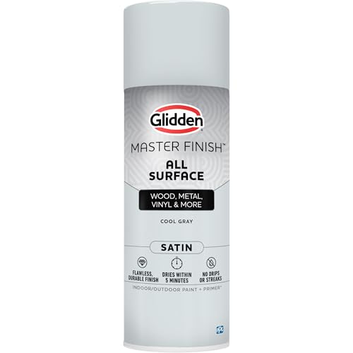 Image of Glidden Master Finish 12 oz. Satin Cool Gray Interior /Exterior All Surface Spray Paint and Primer