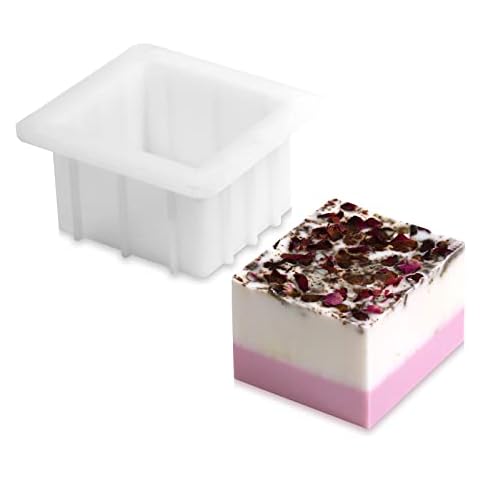 Nicole Swirl 4 Inch Loaf Soap Silicone Mold Rectangle White Mould DIY Handmade Making Tool Cover