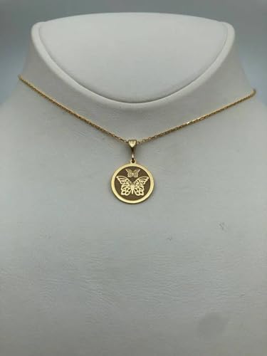 Collier papillon en argent plaqué or | Bijou gravé d'exception