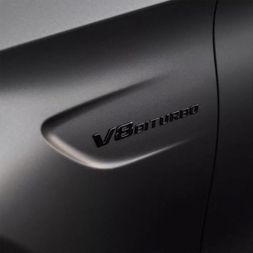 Image of 2PCS 2017+ V8 Biturbo Left & Right Side Decal Badge Sticker Emblem (Matte Black)
