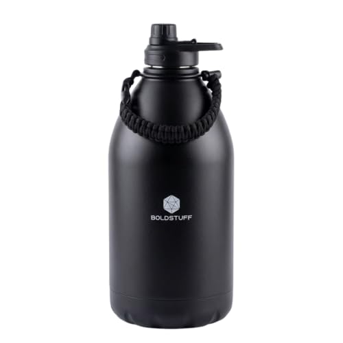Image of Insulated Water Bottle 4000ml, Hot Water Bottle, Thermosteel Water Bottles for Travel, Home, Office, School, Gym, Adults, ISI Certified Water Bottle 12+ Hr Hot and 18+ Hr Cold, Black