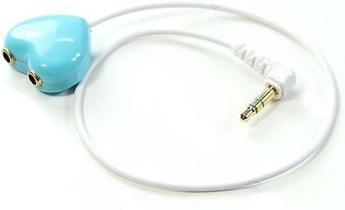 Indigo Banana Heart Shaped 3.5mm Headphone Splitter Adapter - Blue/White
