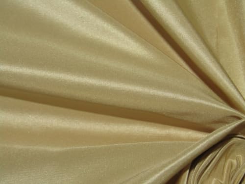 100% Pure Silk Taffeta Fabric Light Gold Color 58" Wide TAF172[1]2