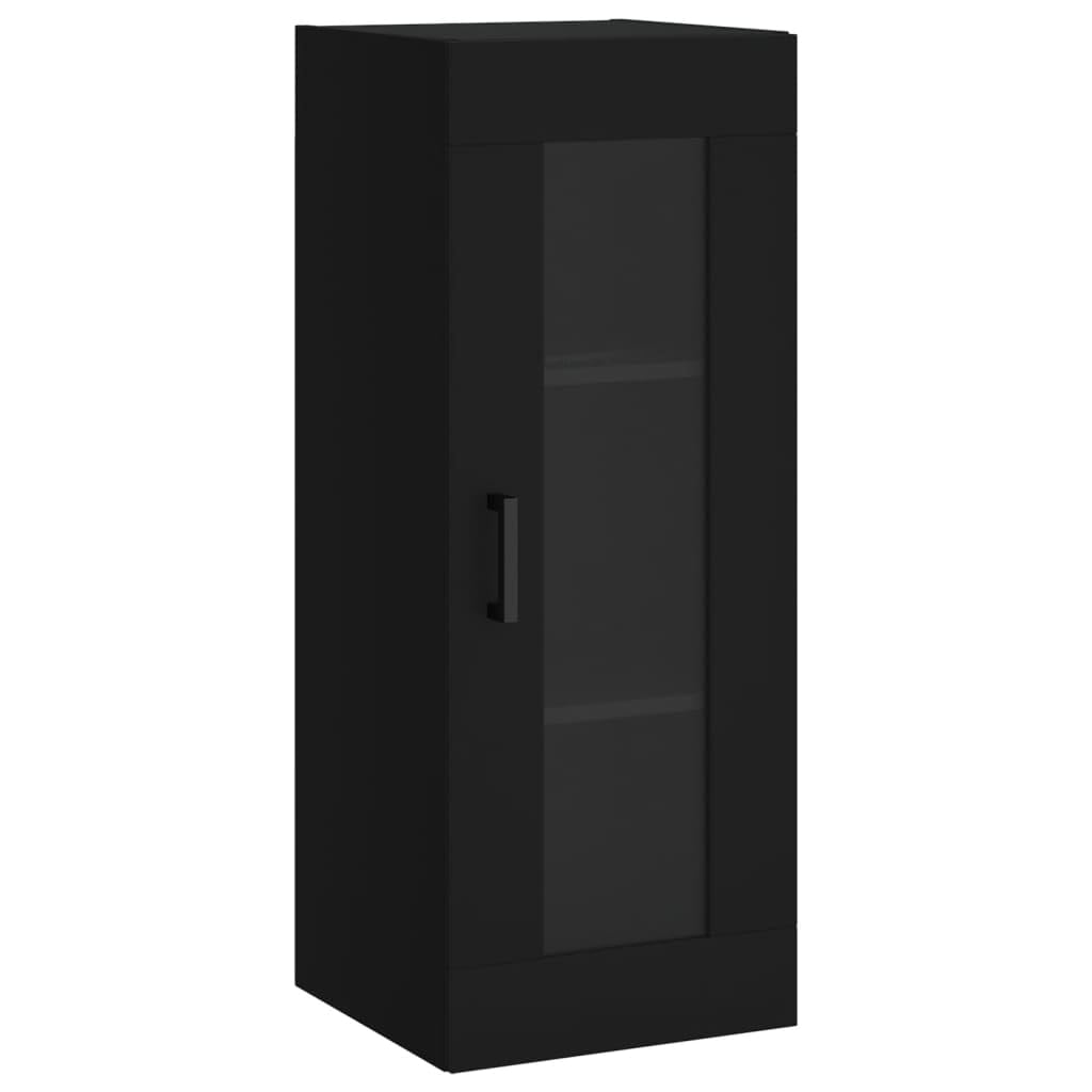 Möbel Wohnaccessoire Highboard Schwarz 34,5x34x180cm Engineered Wood-Furniture