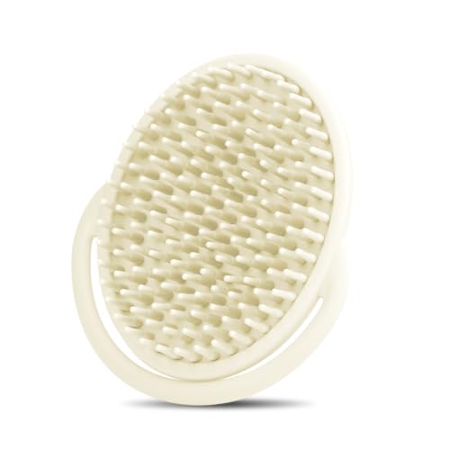 Image of haakaa Silicone Shampoo Brush - Soft Cradle Cap Brush Comb | Hair Scalp Massager, Soft Bristles for Newborns & Toddlers,Ideal Baby Registry Gift - 1pk-CreamyWhite