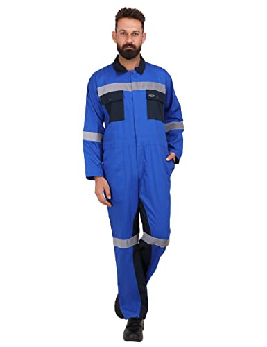 Image of Club 21 Men's Coverall Cotton 210 GSM Boiler Suit for Industrial Purpose, Cotton Breathable Workwear Overall Suit for Men
