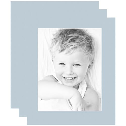 10x13 Fountain Blue/Baby Blue Custom Mat for Picture Frame with 6x9 Opening Size (Mat Only, Frame NOT Included) - 3 Pack