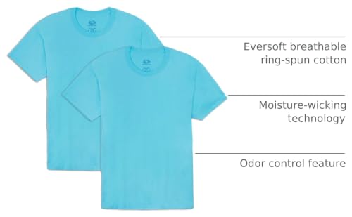 Image of Fruit of the Loom Men's Eversoft Cotton Short Sleeve T-Shirts, 2 Pack