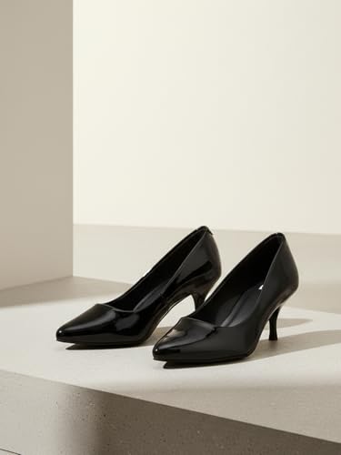Image of ELLE Women's Solid Stiletto Heel Slip-On Pumps