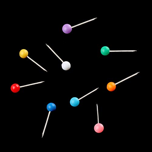 Push Pins, Map Pins, 600 PCS 1/8 Inch, Plastic Ball Head Pins, in reconfigurable Container for Bulletin Board, Fabric Marking, 10 Assorted Colors 1pack - Thumbnail 4