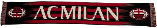 Misura: cm. 21 x 134 CALCIOGADGETS Sciarpa MILAN UFFICIALE modello Jacquard in Acrilico Rossonera SCJMIRNRO2255