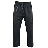 Playwell Karate Black Premium Silver Brand White Gi Pants Trousers - 10oz, Black, 4/170cm