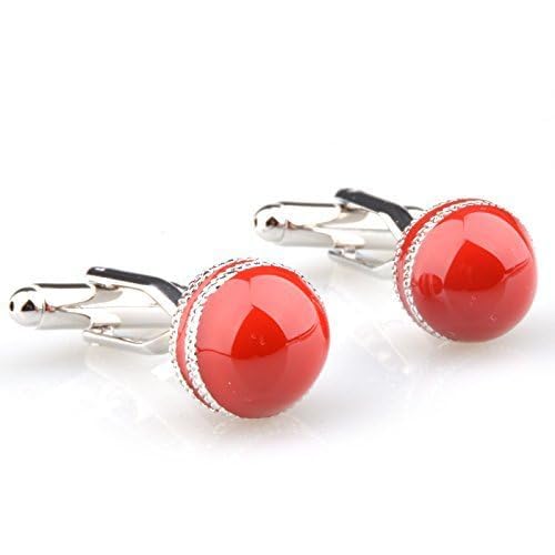 Luxury Red Ball Cufflinks For Men | Glossy Round Designer Shirt Cufflinks | Premium Wedding, Formal, like suits and Party Accessories Gift for Men-picture-11