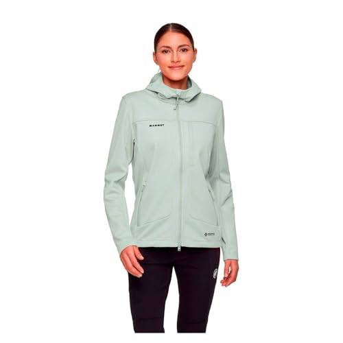 Mammut Ultimate VIII SO Hooded Jacket Women – Chaqueta Softshell para Mujer con Capucha | Para Trekking | Silver Sage, Talla M