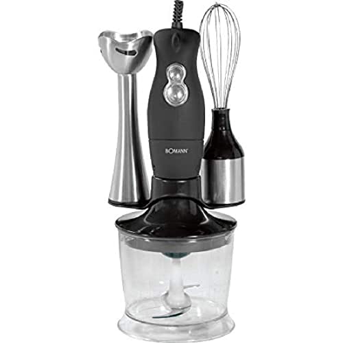Bomann SMS 349 CB - Batidora de mano y varilla, picadora, 2 velocidades, 200 W, color negro