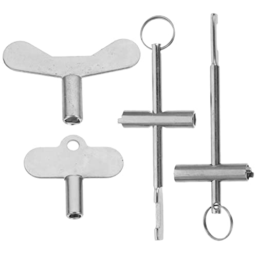 NUOBESTY Set 4 Chiavi a Bussola Triangolari per Valvole Impianto Idrico e Radiatori, Lega Zinco Ergonomiche per Spurgo e Blocco Rubinetti, Strumenti Industriali per Uso Elettrico