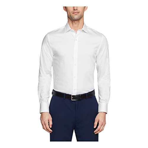 Tommy Hilfiger Men's Dress Shirt Slim Fit Stretch Twill, White, 17.5" Neck 32"-33" Sleeve by Tommy Hilfiger - Used condition - US$38.13