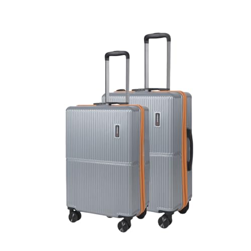 Image of Move-Meant Set of 2 Glide Small & Medium Check-in Suitcase | 55 Cm & 66 Cm | 360 Degree 8 Wheels Number Lock Polycarbonate MAT. Grey Trolley Bag | Luggage for Travel - Pack of