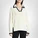 Theory Women's Textured Longsleeve Pullover Sweater, Off White