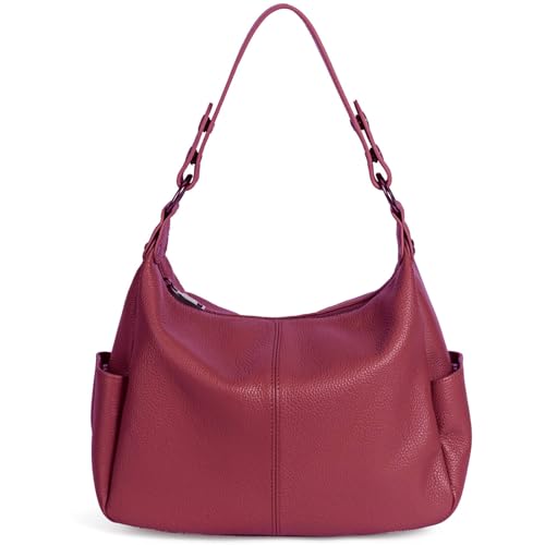 Image of Genuine Leather Purses for Women Hobo Crossbody Bags Casual Work Shoulder Bag with Adjustable Strap