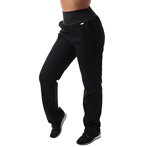 Calça de Moletom Feminina Algodão Click Mais Bonita (M, Preto)