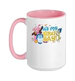 Disney and Pixar's Inside Out Bing Bong It's My Birthday Ceramic Mug, Pink/White, 15oz