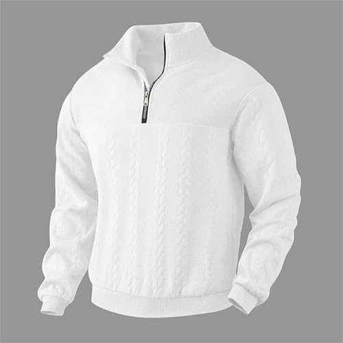 Men's American Retro Casual Stand-Up Collar Zipper Pullover Knitted Loose Long-Sleeved Sweater2