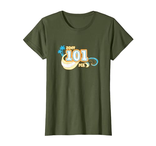 Zoey 101 PCA Summer Vibes Vintage Waves & Palms Logo T-Shirt, Women, Olive Green, X-Small
