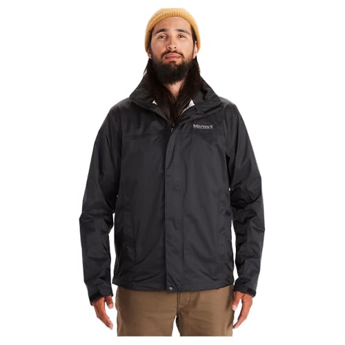 MARMOT Jaqueta de chuva masculina Precip Eco leve e impermeável, Preto - Coleção mais recente, M