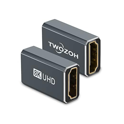 Twozoh 8K HDMI-koppling (2-pack), HDMI 2.1 hona till hona adapter, HDMI-honkontakt 48 Gbps HDMI-förlängare stöder 8K @60Hz, 4K@144Hz 1080p