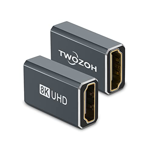 Adaptador HDMI Hembra a Hembra Twozoh 8K Pack de 2 miniatura 1