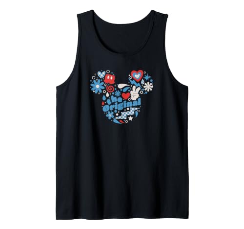 Camiseta tirantes Disney Mickey Mouse de estética retro americana y diseño vintage collage