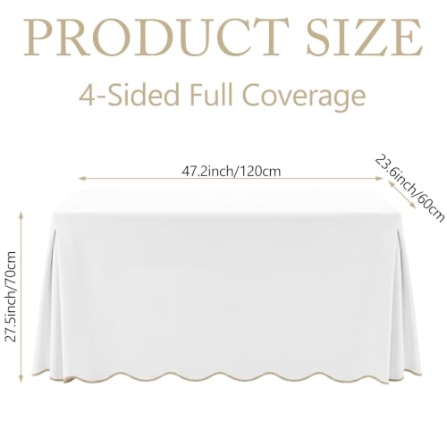 Chicplaid Dorm Desk Skirt 48 x 24 Inch Split Corner Scallop Table Skirt by Chicplaid - Used condition - Image 2