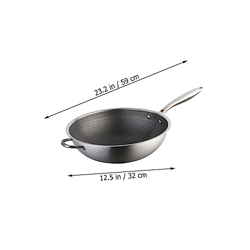 Wok de acero inoxidable doble mango STOBAZA diseño panal miniatura 2