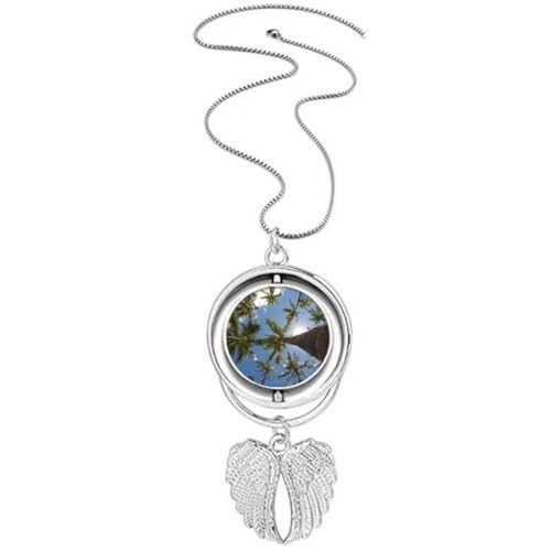 Pendentif ailes d'ange collier rotatif arbre soleil bleu idée cadeau