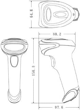Technical drawing of the CINO A680BT scanner with dimensions