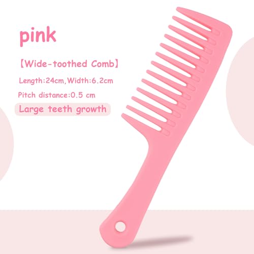 4 Peines Anchos Rosas para Cabello Grueso y Largo miniatura 3